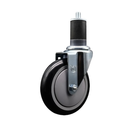 Service Caster 5'' Black Poly Wheel Swivel 1-5/8'' Expanding Stem Caster SCC-EX20S514-PPUB-BLK-158